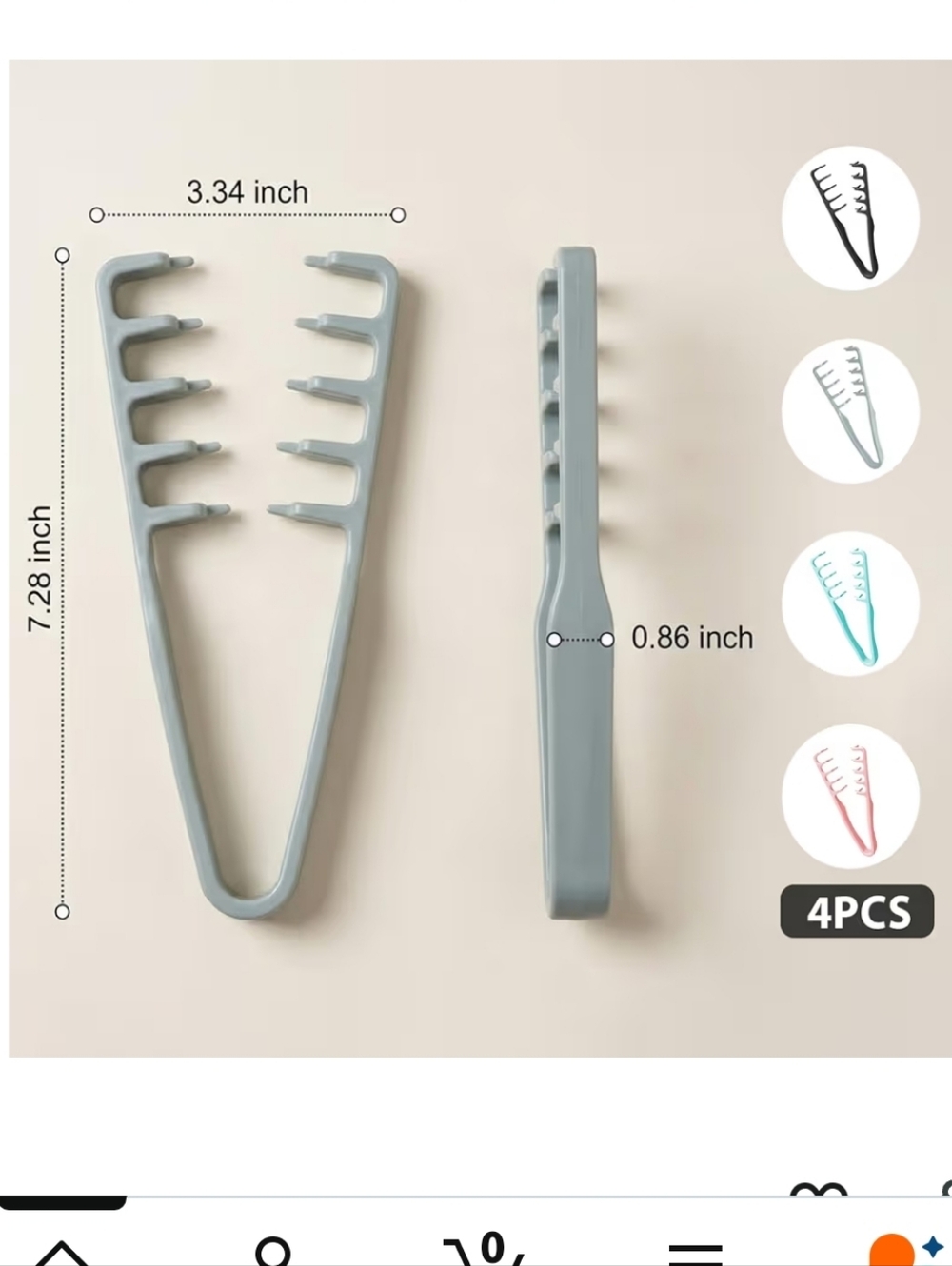 4-Pack Hair Texturizing Combs - Picture 7 of 8
